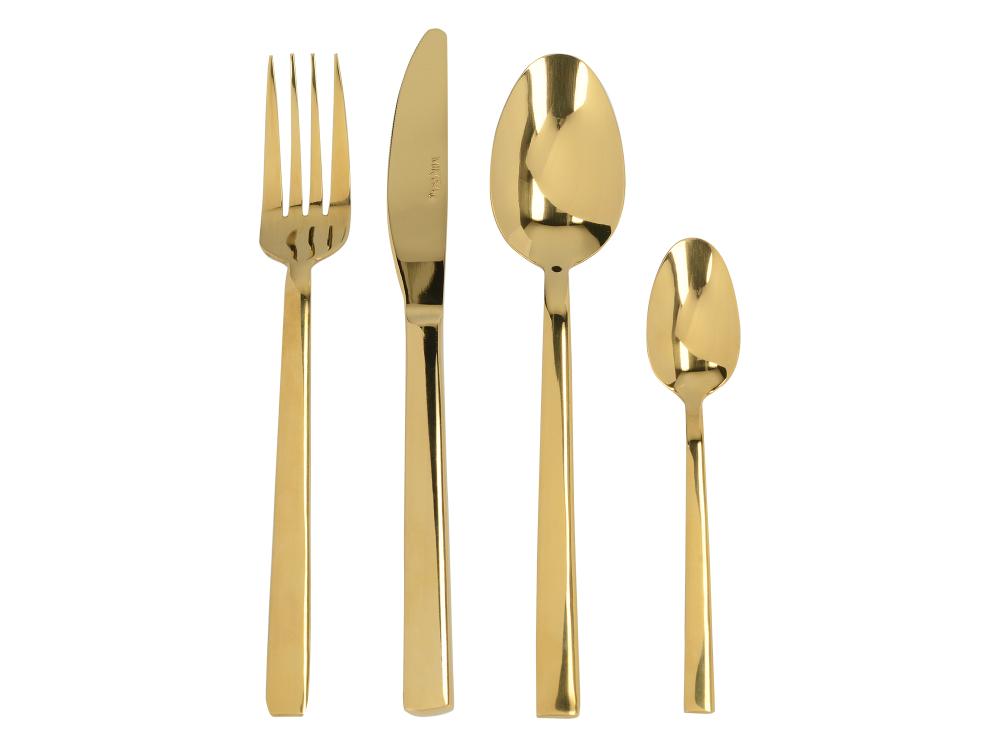 MIKASA CIARA DISENO 16 PIECE CUTLERY SET - GOLD, Mikasa