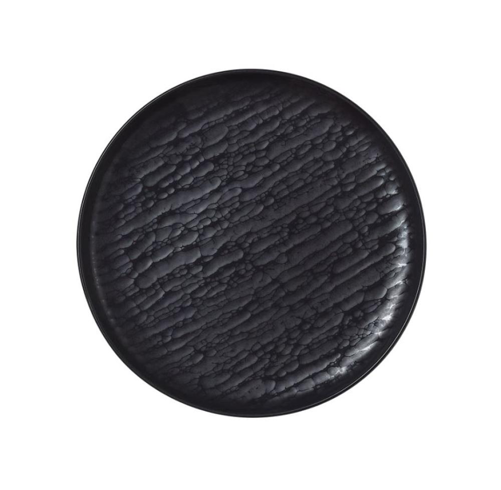 PLATE D19CM, BLACK, PORCELAIN, WAS