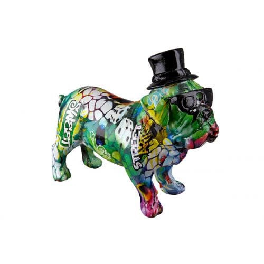 BULLDOG GRAFFITI, STREET ART DEKORATĪVA FIGŪRIŅA 15.5X19.5CM, KRĀSAINS, POLIREZĪNS, Gilde