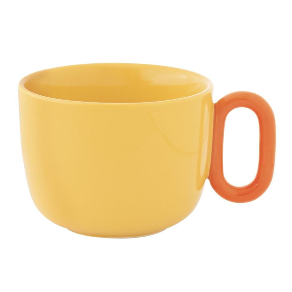 CREATIVE COLOURED MUG 400ML, YELLOW, PORCELAIN, Easy Life