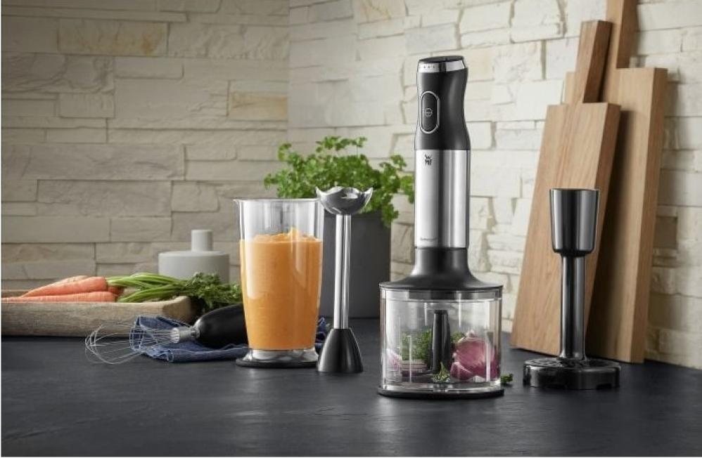 WMF KULT X ROKAS BLENDERA KOMPL. 600W 4 PIED., SUDRABA KR., MELNS, N/T, WMF