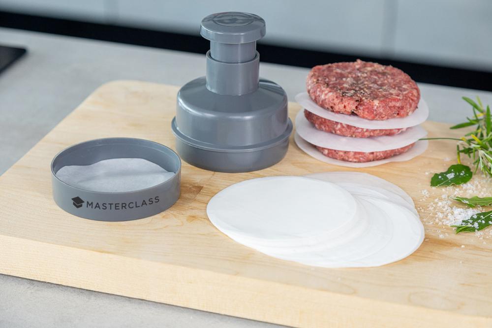MASTERCLASS SET HAMBURGER MAKER D9.6CM, WAX DISCS, PLASTIC, Masterclass