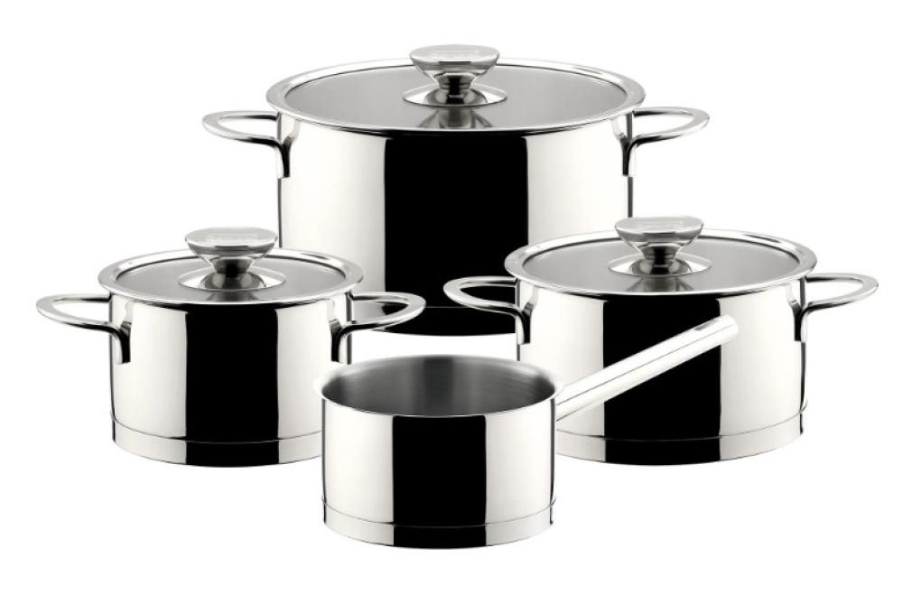 MILLESIMA EDITION 100 4-PIECE COOKWARE SET. DEEP CASSEROLE WITH GLASS LID 16/20/24CM, SAUCEPAN 16CM, ST.ST., GLASS, Berndes