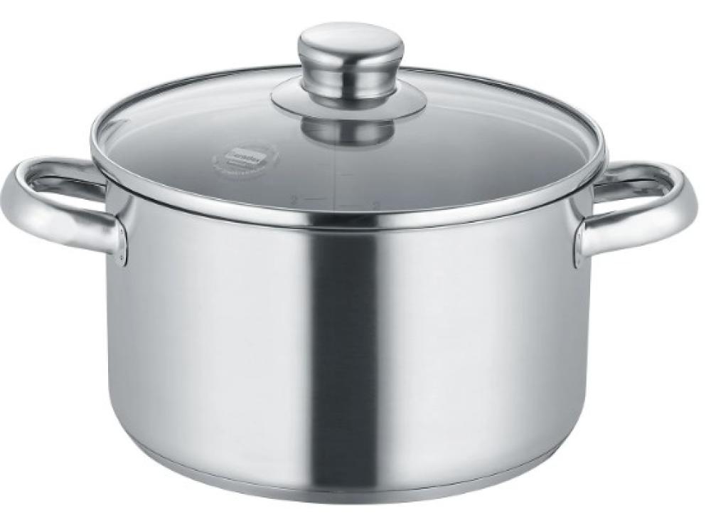 NEW ROMA DEEP CASSEROLE 16CM 3.6L, GLASS LID, ST.ST., Berndes