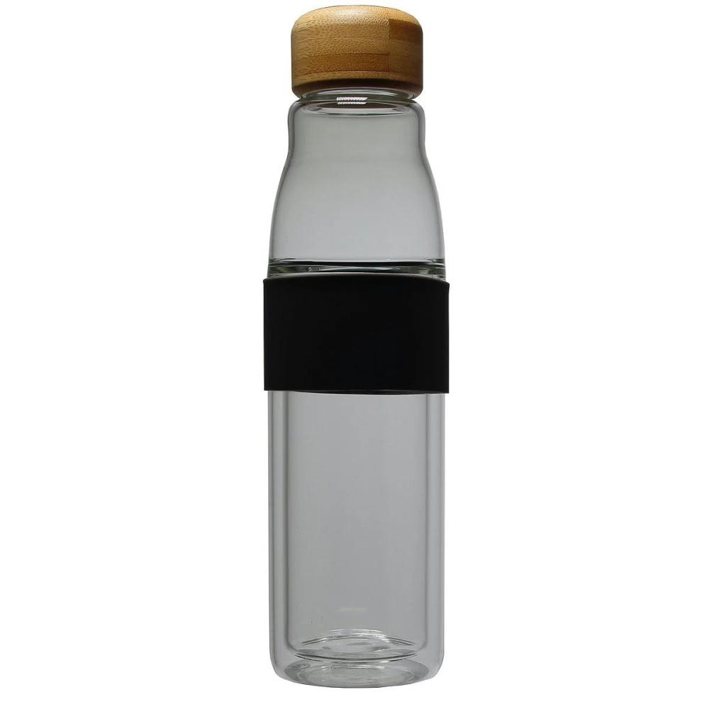 DOUBLE WALL THERMOPUDELE 450ML, BAMBOO CAP, TINTED BOROSILICATE GLASS, MPL Consulting