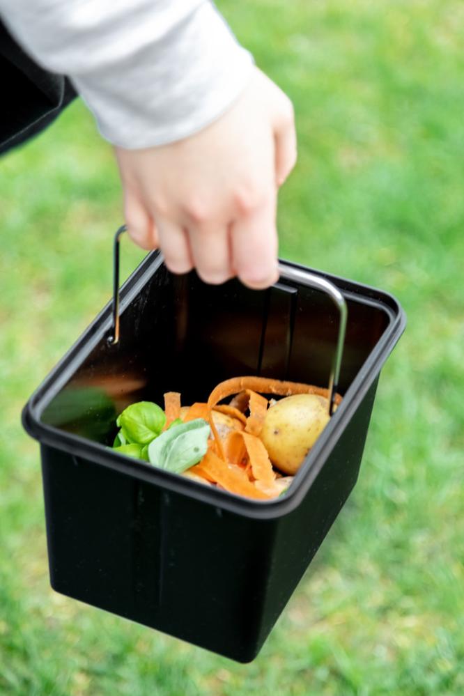 MASTERCLASS COMPOST BIN 21X19X16.5CM, WITH ANTIMICROBIAL LID, SILVER COLOR, ST.ST., Masterclass