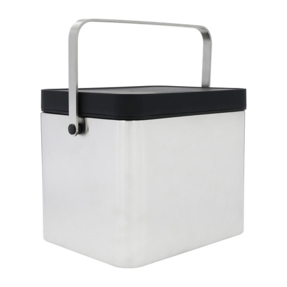 MASTERCLASS COMPOST BIN 21X19X16.5CM, WITH ANTIMICROBIAL LID, SILVER COLOR, ST.ST., Masterclass