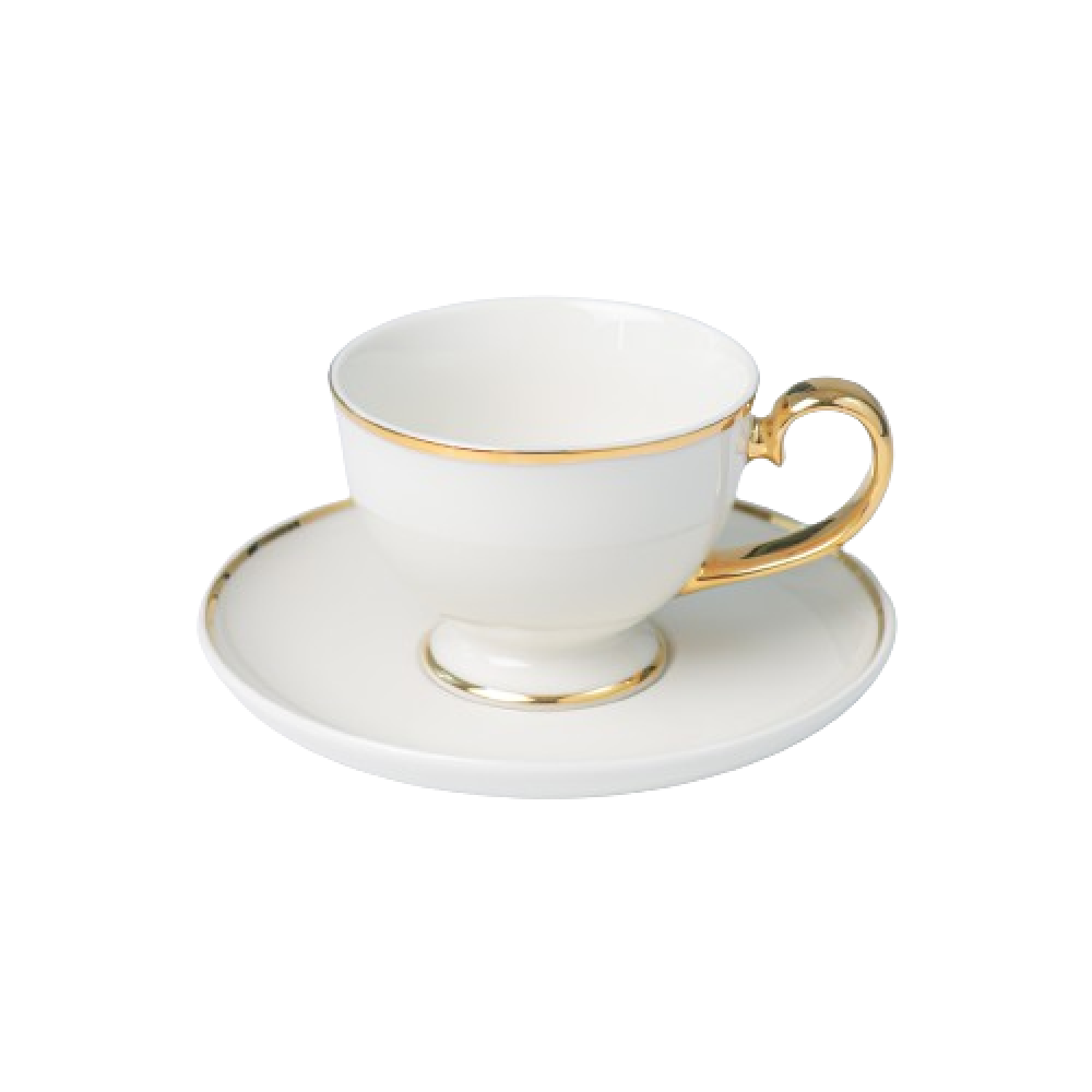 PRIMA GOLD TASE UZ KĀJAS 280ML, AR APAKŠTASI 16CM, Quality Ceramic