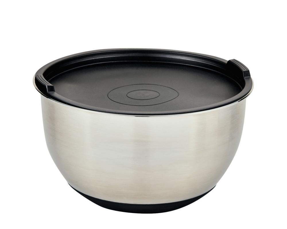 MIXING BOWL D18CM STAINLESS STEEL, WITH SILICON BOTTOM, WITH LID, Kesper
