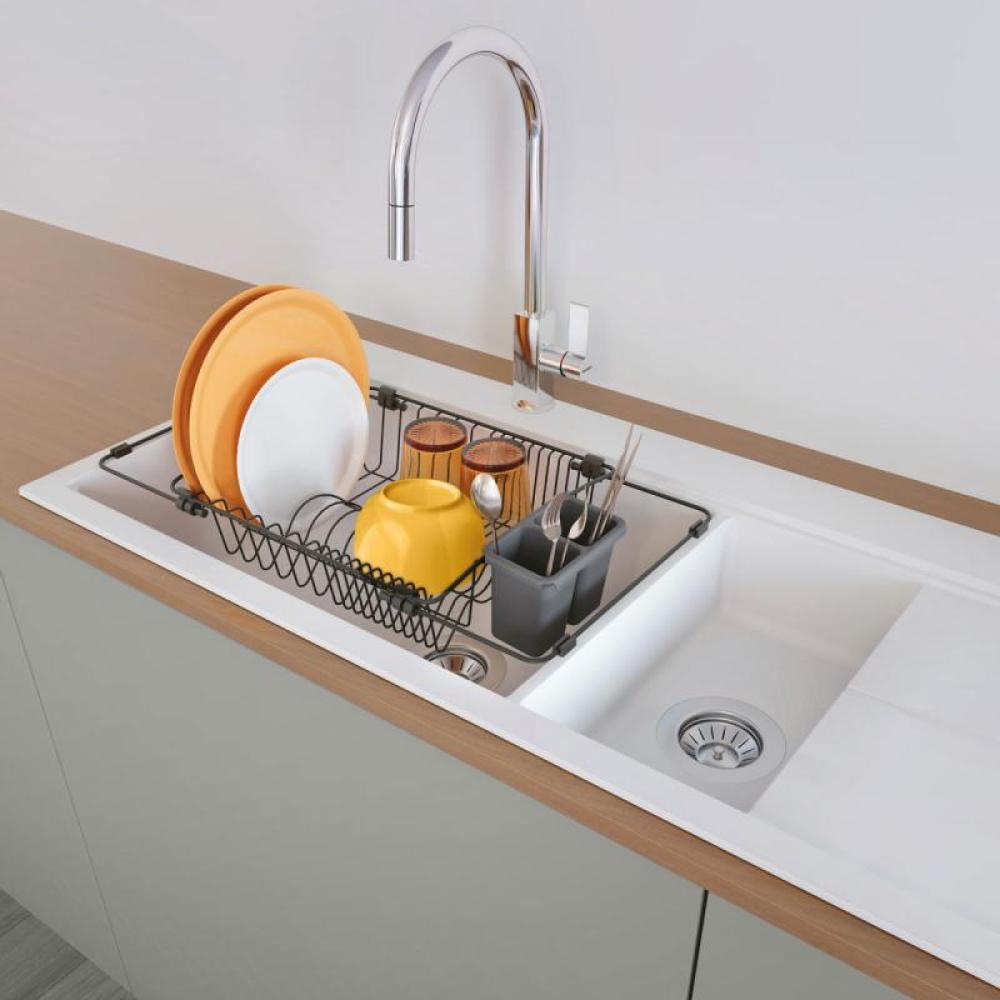 LAVA DISH DRAINER SINK- FIT 35X130CM ST.ST., TOUCH THERM COATING, Metaltex