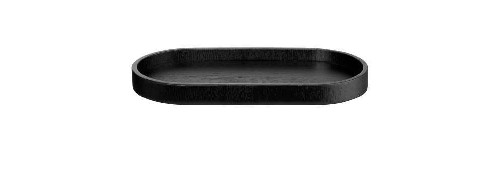 WOOD BLACK OVĀLA PAPLĀTE 23X11CM H2CM VĪTOLS, ASA Selection