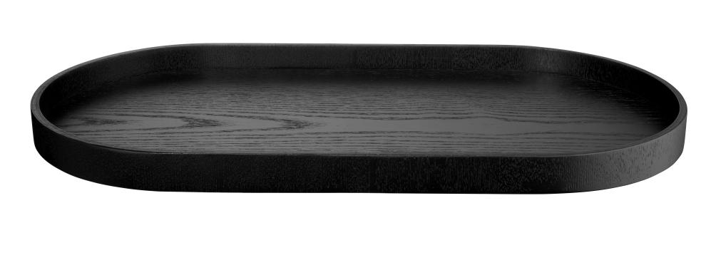 WOOD BLACK OVĀLA PAPLĀTE 44X22.5CM H2.4CM VĪTOLS, ASA Selection