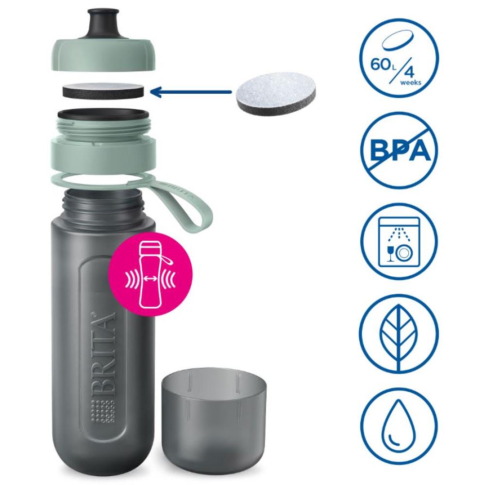 BRITA water filtering bottle ACTIVE 0,6l. light green, BRITA