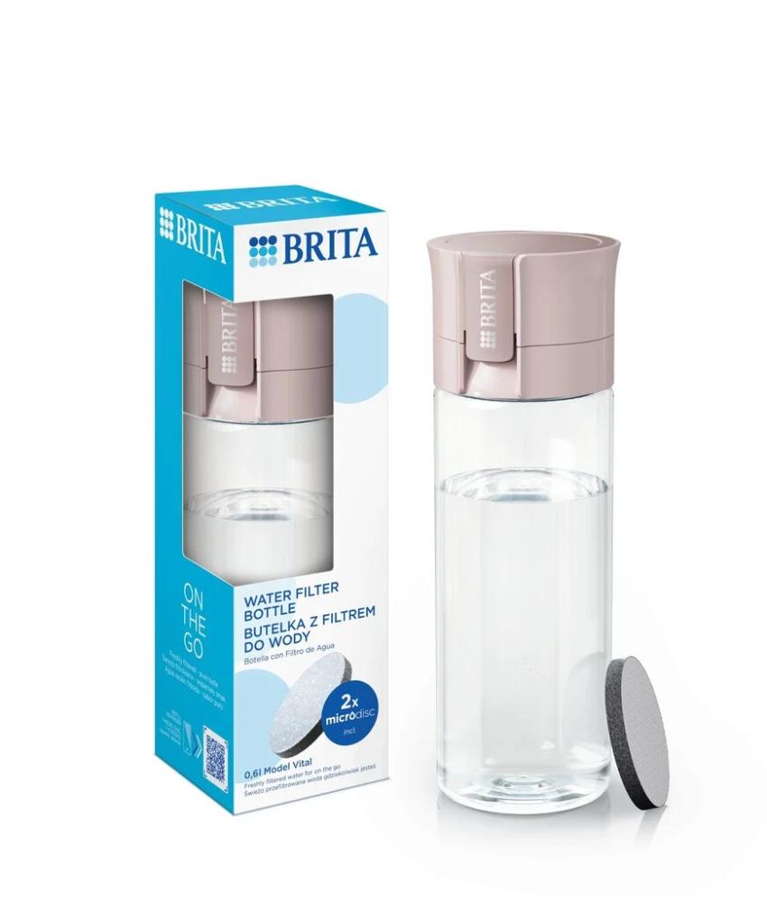 BRITA water filtering bottle VITAL 0,6l. apricot, BRITA