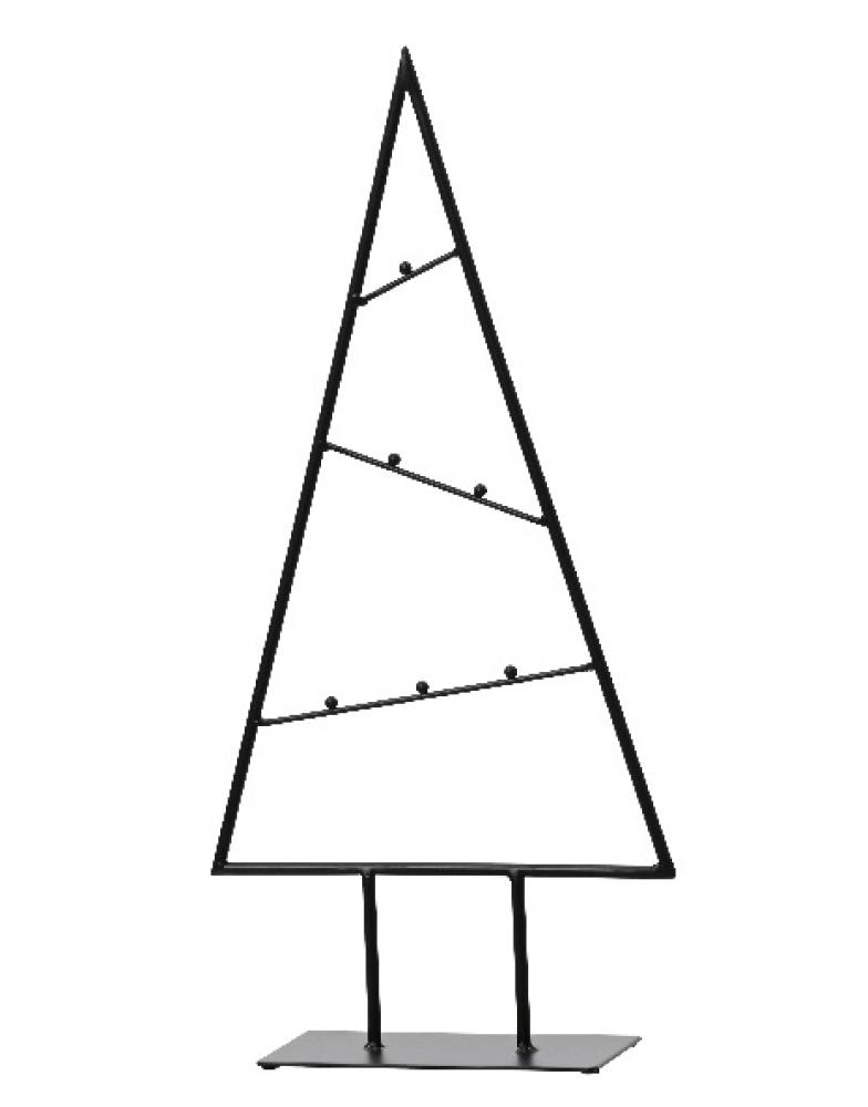 CHRISTMAS TREE 10X30X75CM, BLACK, METAL, Kaemingk