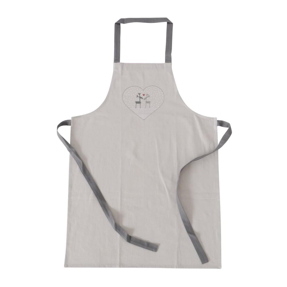 LOVELIES APRON L84CM/W60CM 2 ASS, GRAY WITH PRINT, COTTON, Boltze