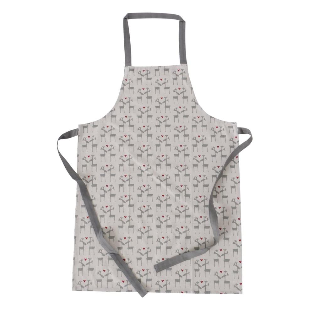 LOVELIES APRON L84CM/W60CM 2 ASS, GRAY WITH PRINT, COTTON, Boltze