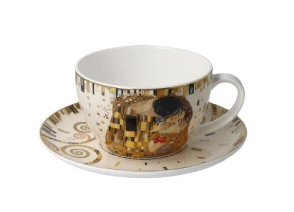 THE KISS TEA/CAPPUCCINO CUP WITH SAUCER D15CM/H7CM, PORCELAIN, Goebel