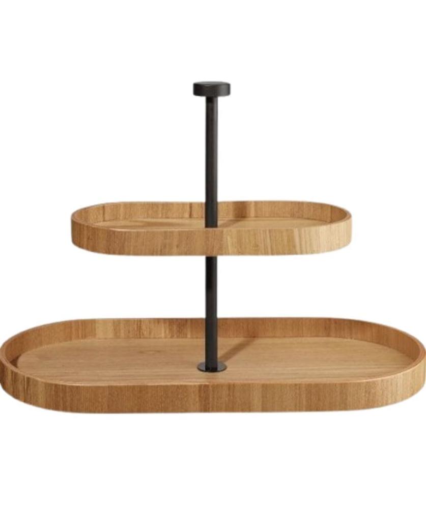 WOOD ETAGERE, 2-TIERED, OVAL, H25CM, WILLOW, ASA Selection