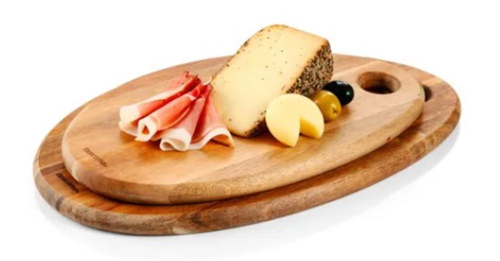 FEELWOOD OVAL SERVING AND CHOPPING BOARD 27X18CM, ACACIA WOOD, Tescoma