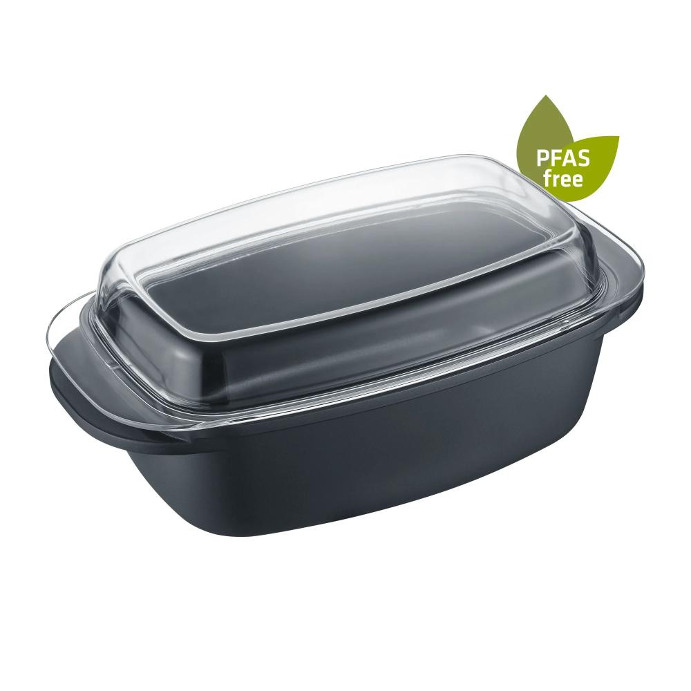 CEPEŠTRAUKS 5.2L, 32x21x11CM, AR STIKLA VĀKU, MELNS, ČUGUNS, INDUKCIJAI, Berndes
