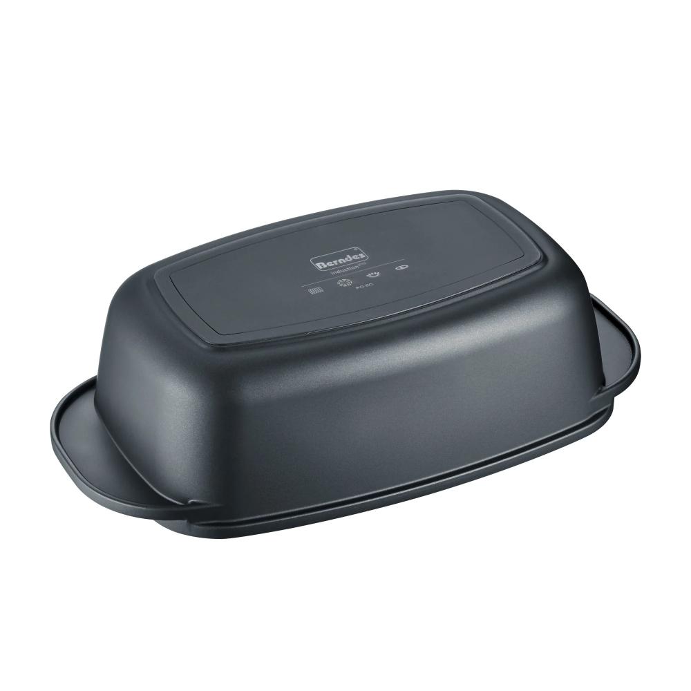 CEPEŠTRAUKS 5.2L, 32x21x11CM, AR STIKLA VĀKU, MELNS, ČUGUNS, INDUKCIJAI, Berndes