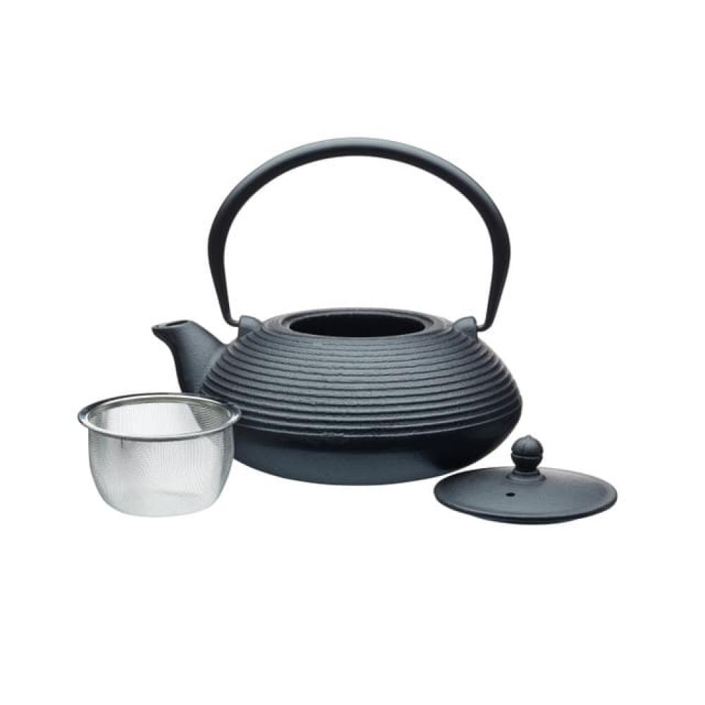 LA CAFETIÈRE TĒJKANNA 900ML, AR SIETIŅU, MELNA, ČUGUNS, La Cafetiere