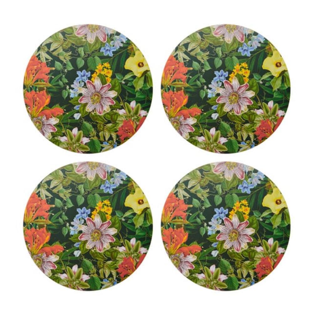CREATIVE TOPS FLORAL COASTERS D29cm SET OF 4, SPRING FLOWER DESIGN, MDF/CORK, Creative Tops