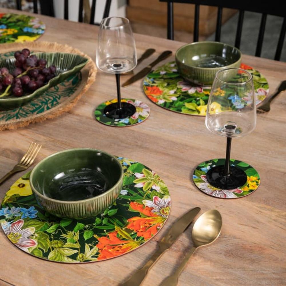 CREATIVE TOPS FLORAL COASTERS D29cm SET OF 4, SPRING FLOWER DESIGN, MDF/CORK, Creative Tops