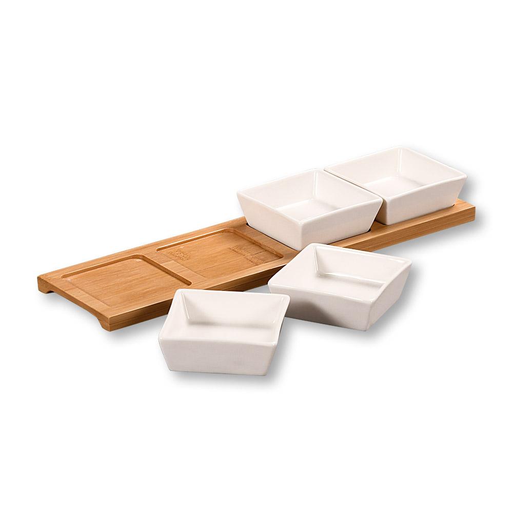 UZKODU TRAUCIŅU KOMPL.4GAB. 35x9.4x4.3CM, PORCELĀNS/BAMBUSS, FSC, Kesper