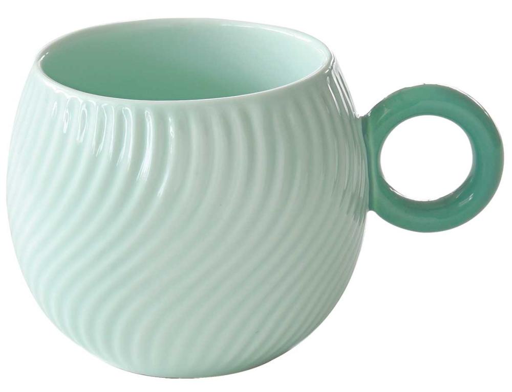 WAVES AQUAMARINE MUG 350ML, PORCELAIN, GIFT BOX, Easy Life