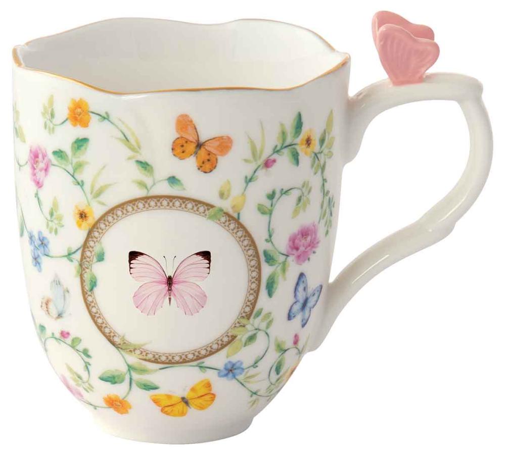 DANCING BUTTERFLIES MUG 350ML, WHITE, PORCELAIN, GIFT BOX, Easy Life