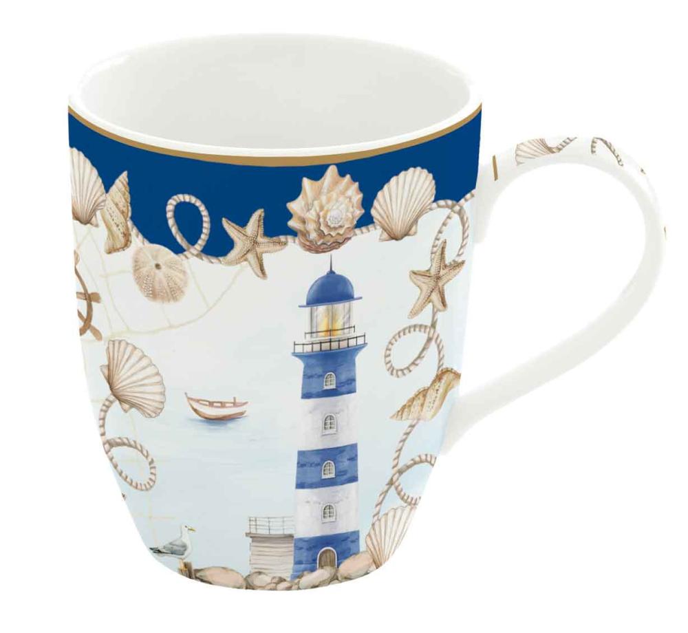 BLUE LIGHTHOUSE MUG 350ML, PORCELAIN, GIFT BOX, Easy Life