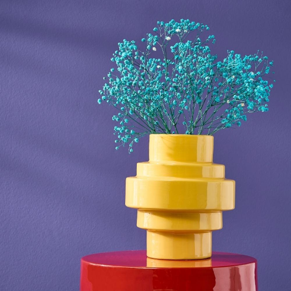 VASE 22x24.5cm, YELLOW, CERAMIC, Werner Voss