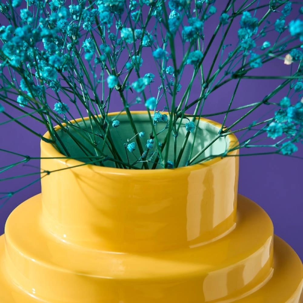 VASE 22x24.5cm, YELLOW, CERAMIC, Werner Voss