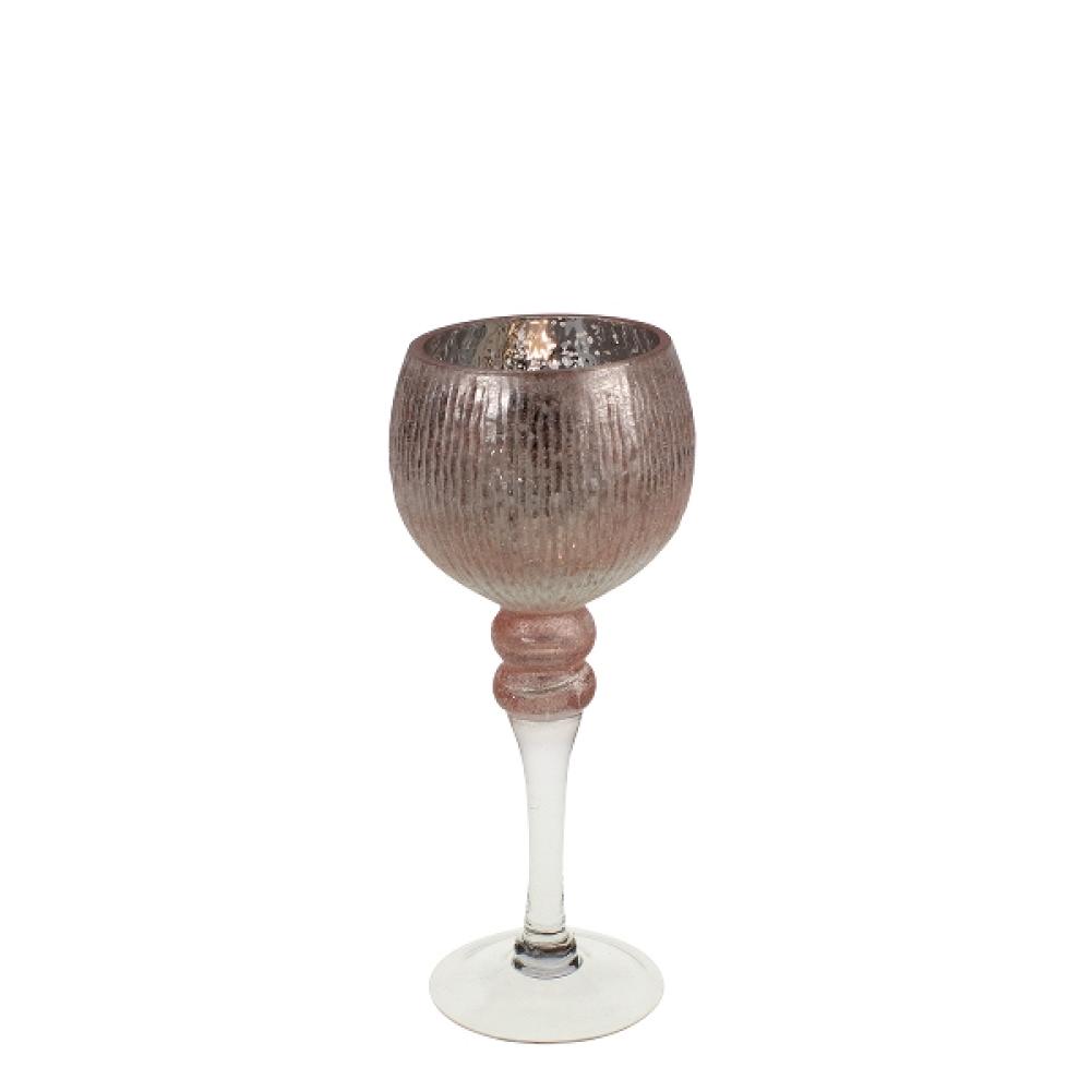 CANDLE HOLDER H30CM STANDING, VIOLET, LACQUERED GLASS, Werner Voss