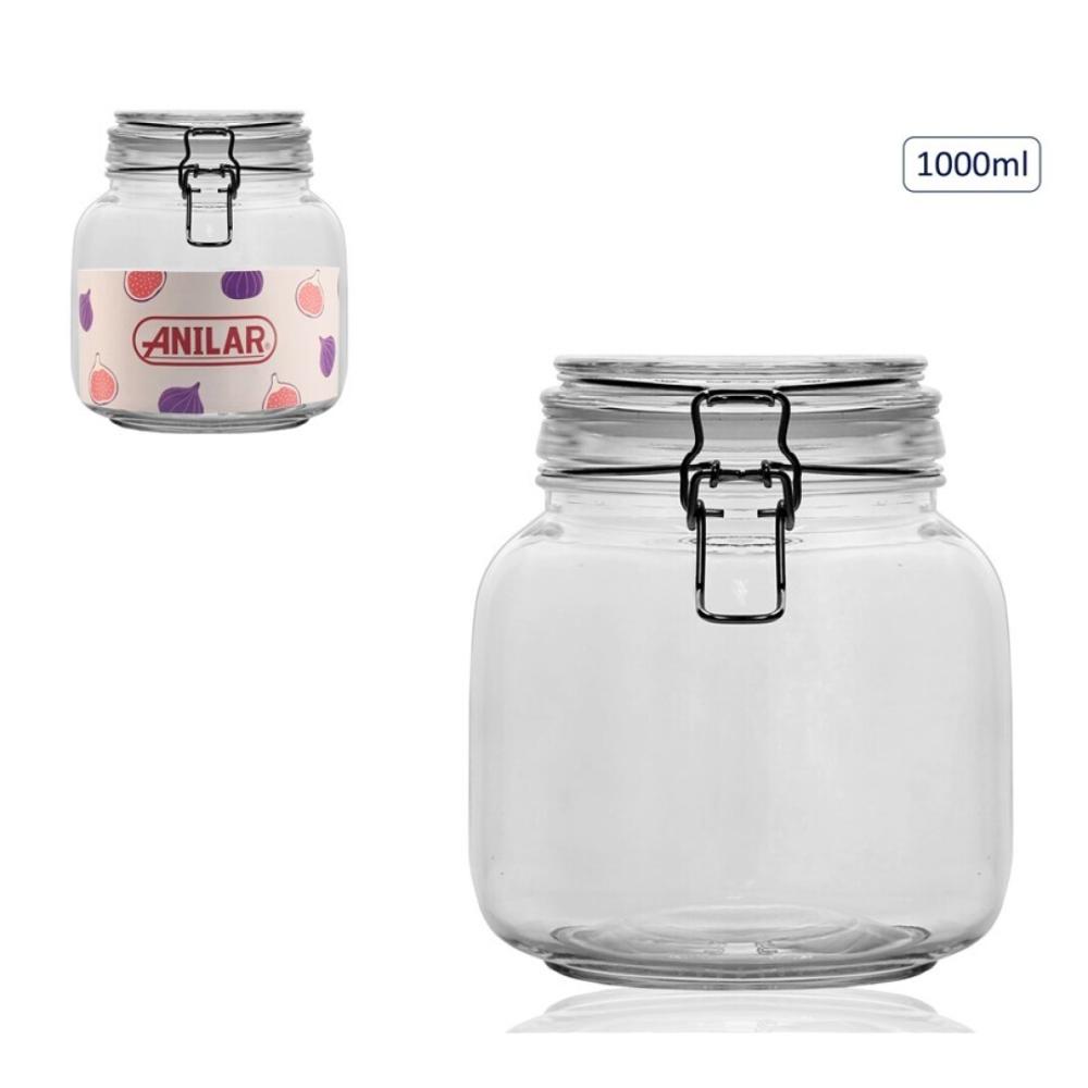 JAR 1L, WITH LID, GLASS, Anitex