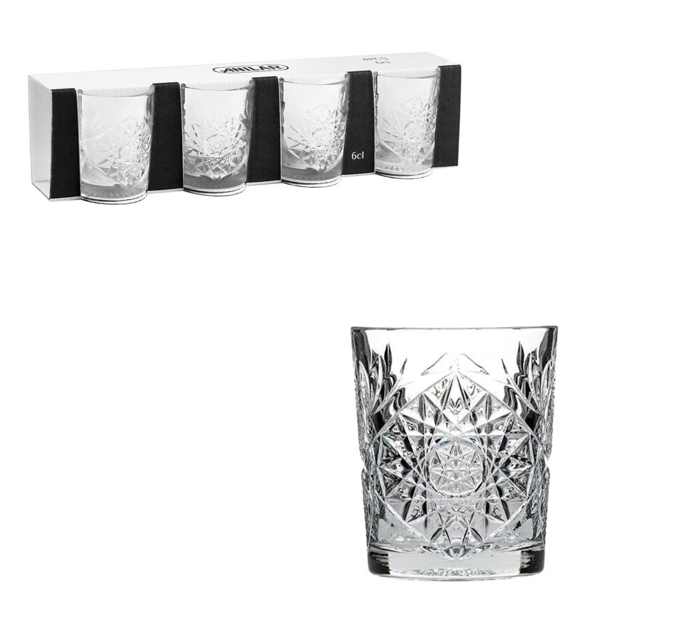 SHOTIKLAASID 4TK/KOMPLEKT, 60ML, GRAVEERITUD KLAAS, Anitex