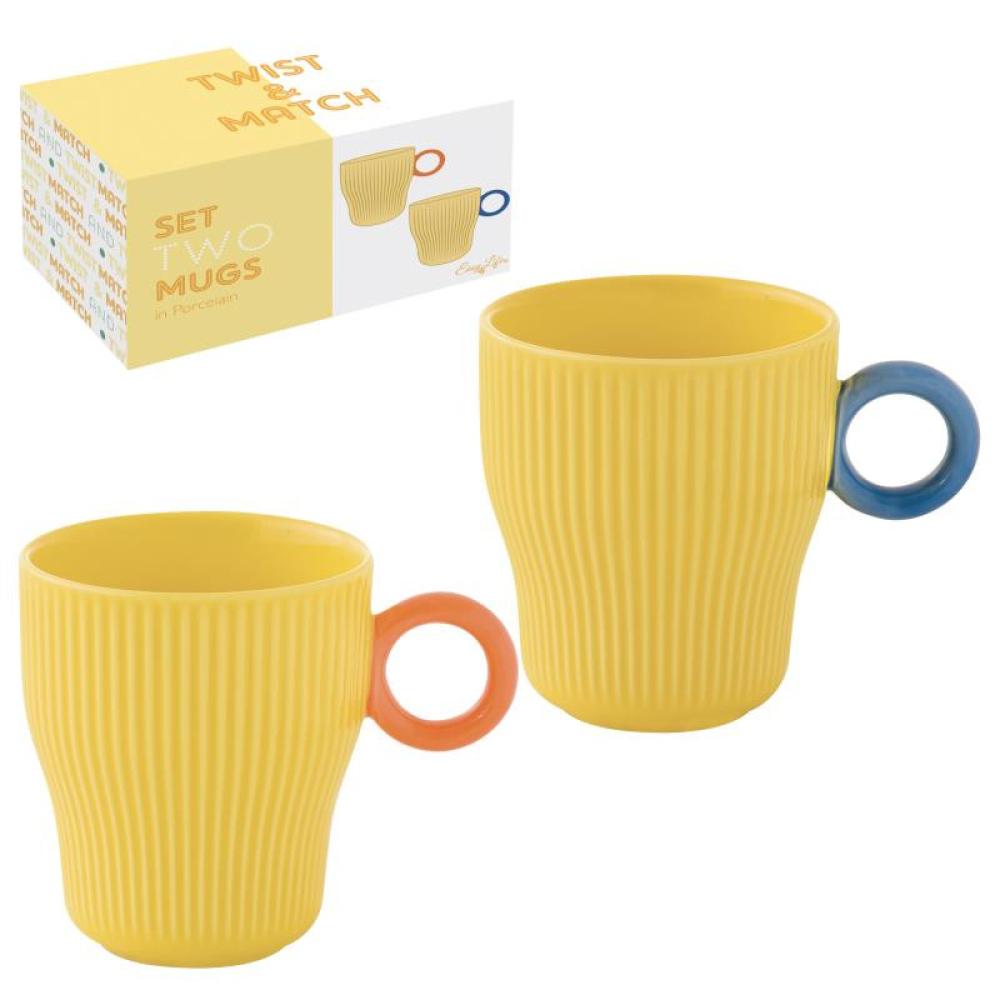 TWIST & MATCH KRŪZES 300ML, KOMPL. 2GAB, DZELTENAS, PORCELĀNS, Easy Life