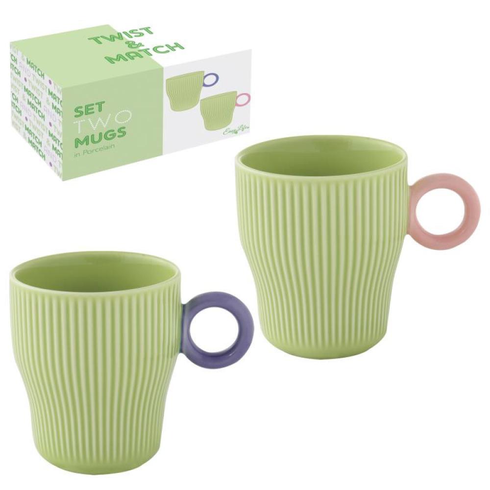 TWIST & MATCH KRŪZES 300ML, KOMPL. 2GAB, G.ZAĻAS, PORCELĀNS, Easy Life