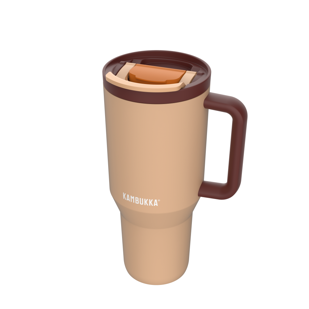 RIO THERMO MUG WITH HANDLE 950ML, LATTE COLOUR, Kambukka