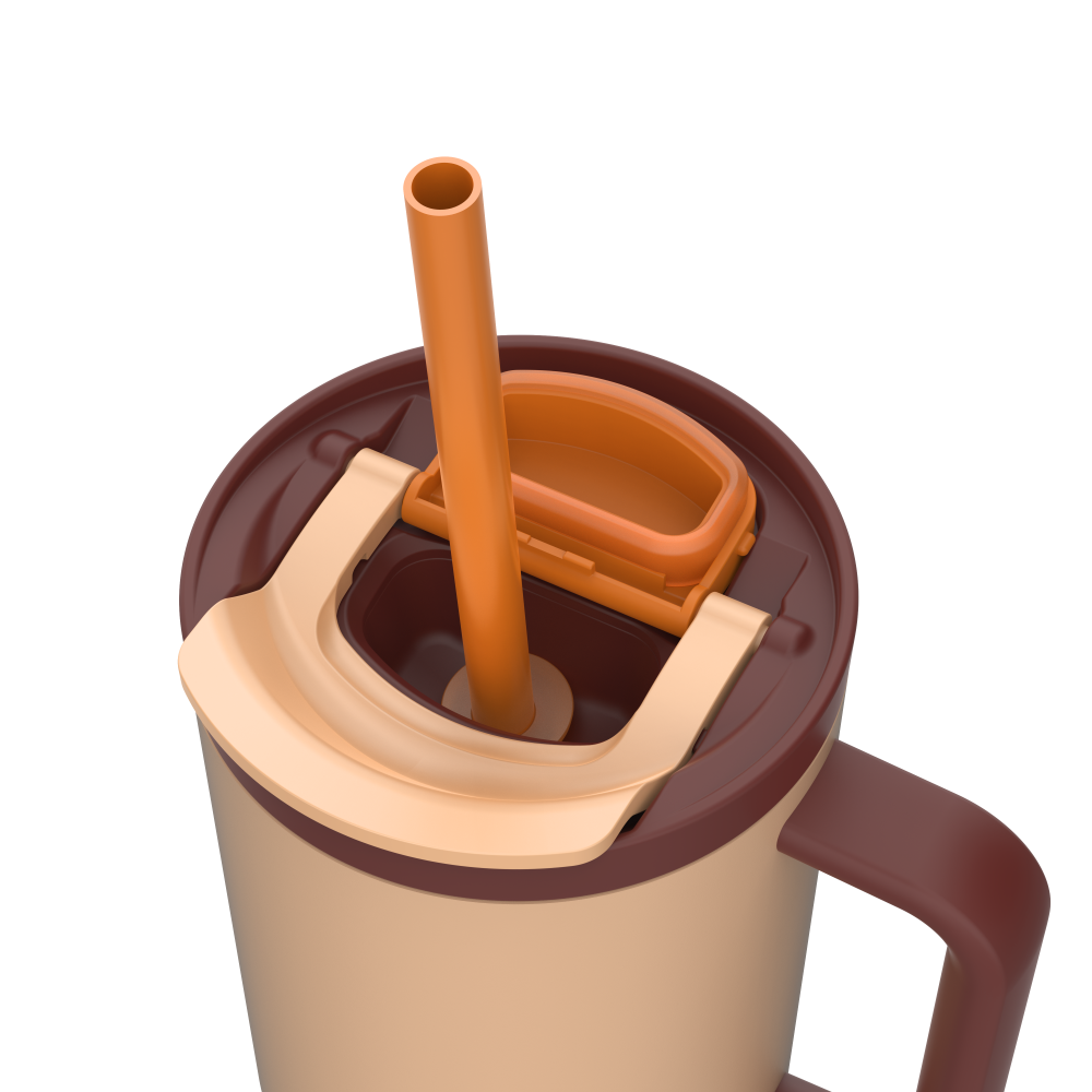 RIO THERMO MUG WITH HANDLE 950ML, LATTE COLOUR, Kambukka