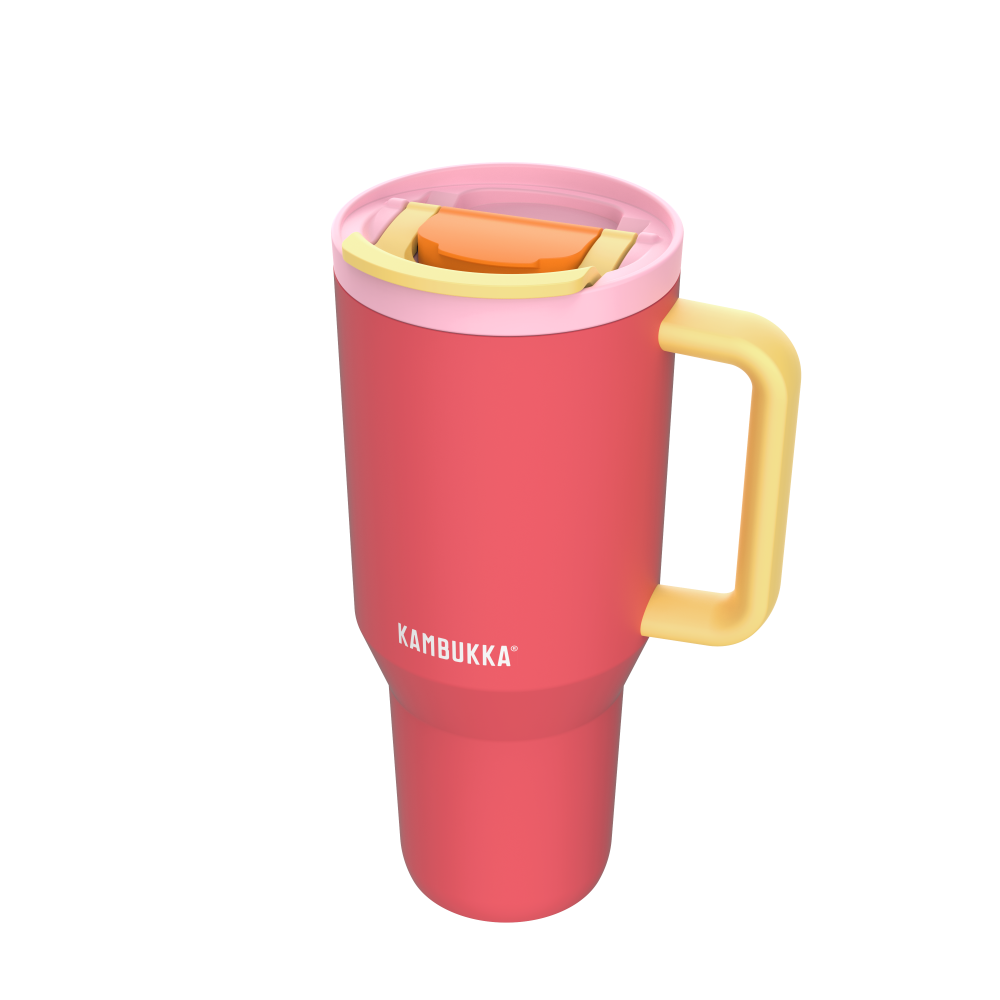 RIO THERMO MUG WITH HANDLE 950ML, CORAL COLOUR, Kambukka