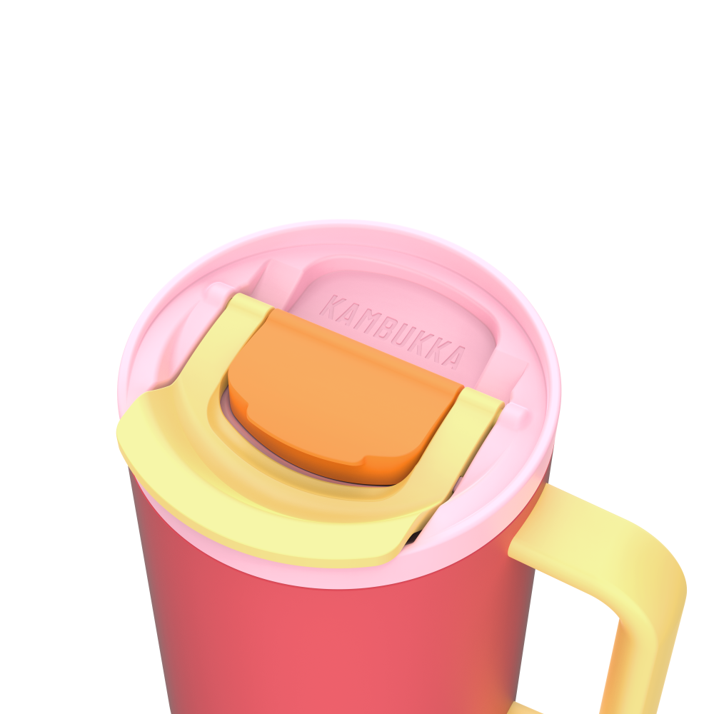 RIO THERMO MUG WITH HANDLE 950ML, CORAL COLOUR, Kambukka