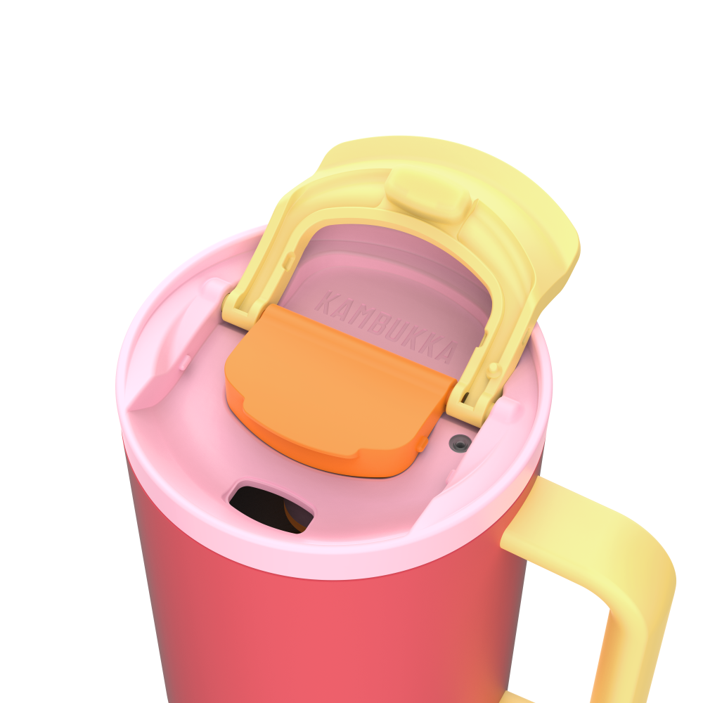 RIO THERMO MUG WITH HANDLE 950ML, CORAL COLOUR, Kambukka