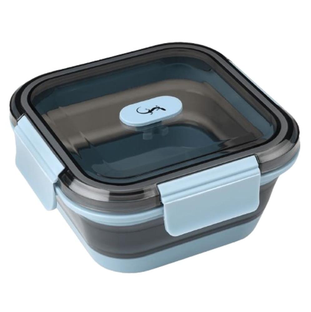 UP& DOWN FOLDABLE LUNCH BOX 700ML, 15.3x15.3x7.1CM, FROZEN BLUE, PLASTIC/SILICONE, Lurch