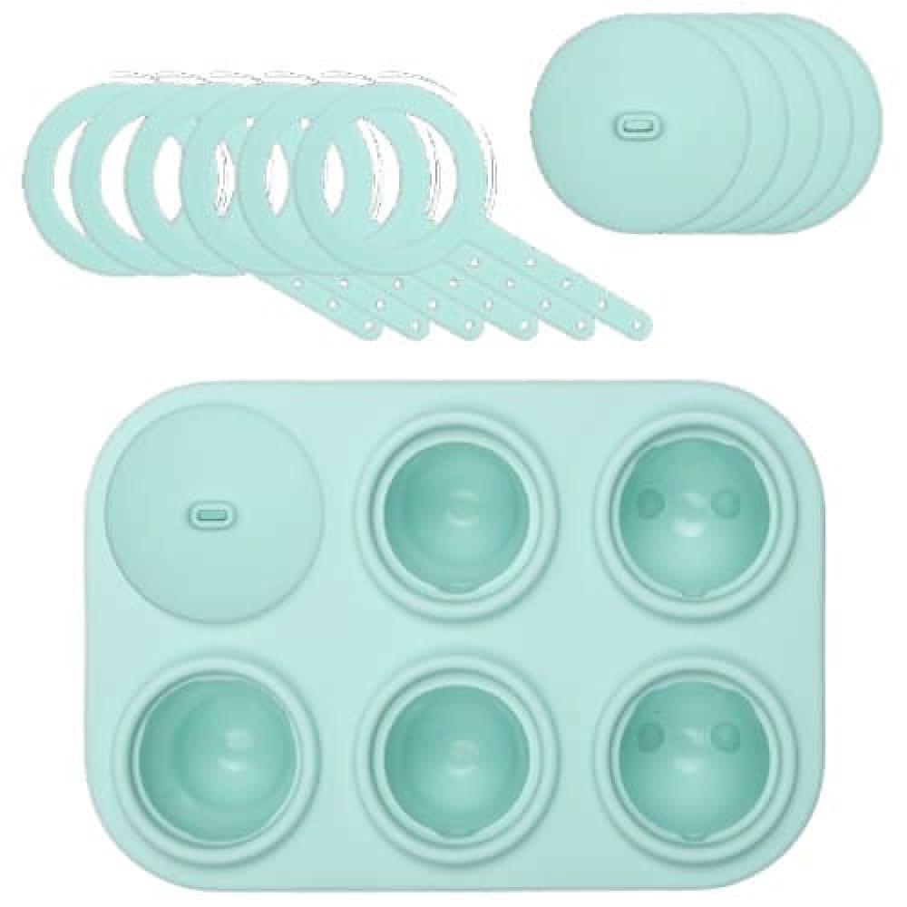 POPSICLE ICE CREAM FORM SET 6 CAVITY, ARCTIC ANIMALS, MINT, SILICONE, Lurch
