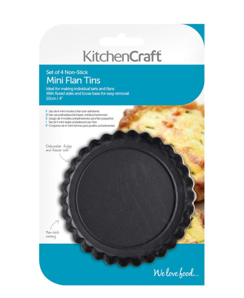 KITCHENCRAFT NON-STICK MINI KŪKU CEPAMFORMAS KOMPL. 4 GAB. MELNAS, OGLEKĻA TĒR., Kitchen Craft