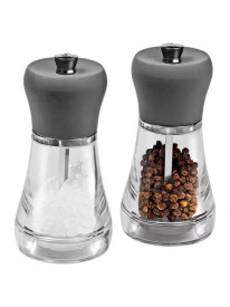 NAPOLI SALT/PEPPER MILL SET 2PCS, H12CM, ACRYL/SILICONE, Cole and Mason