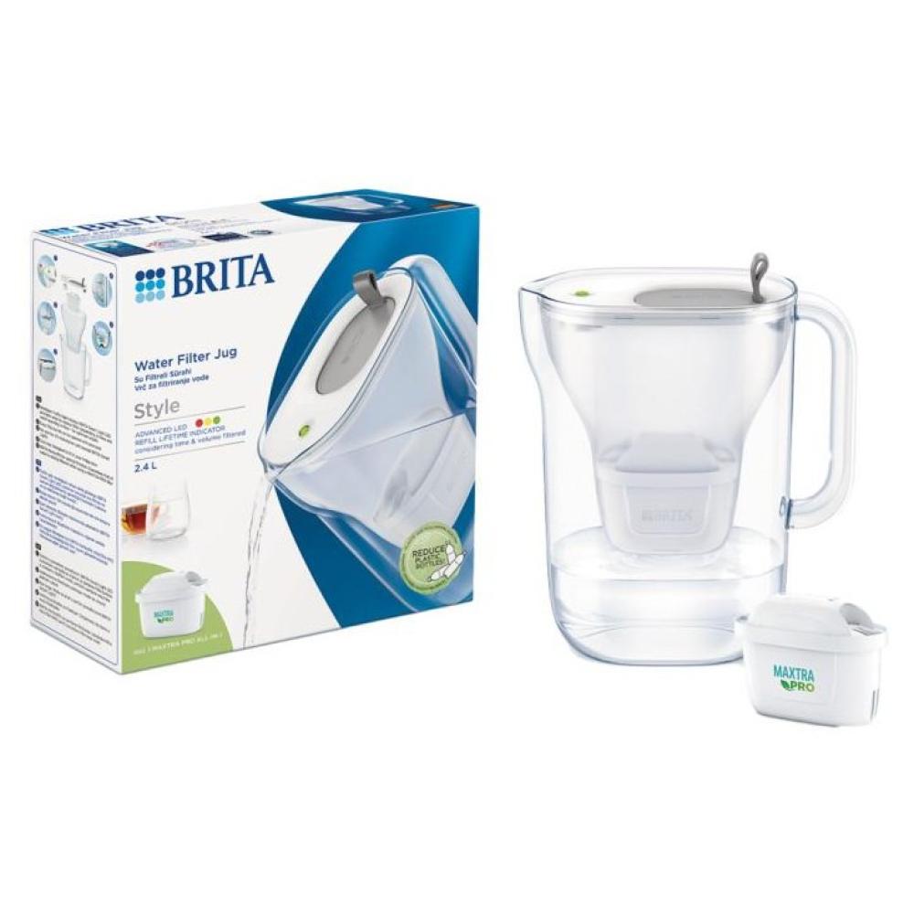 BRITA filtration jug STYLE 2,4l. LED MXpro grey, BRITA